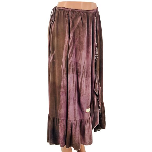 Vtg Free People Boho Embroidered Maxi Skirt | Cottagecore Coastal Grandma Y2K S - Picture 8 of 16